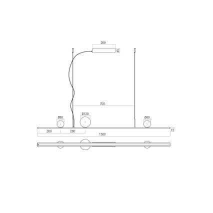 Redo 01-4302 - Himennettävä LED-riippuvalaisin vaijerilla DUNE LED/48W/230V 3000K CRI 90 musta/savunharmaa