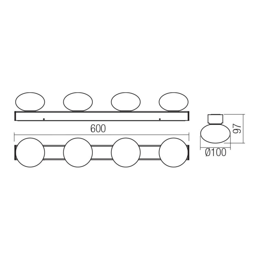 Redo 01-4310 - LED Kylpyhuoneen kattovalaisin OVUM 4xLED/5W/230V 3000/4000K CRI 90 IP44 valkoinen/messinki