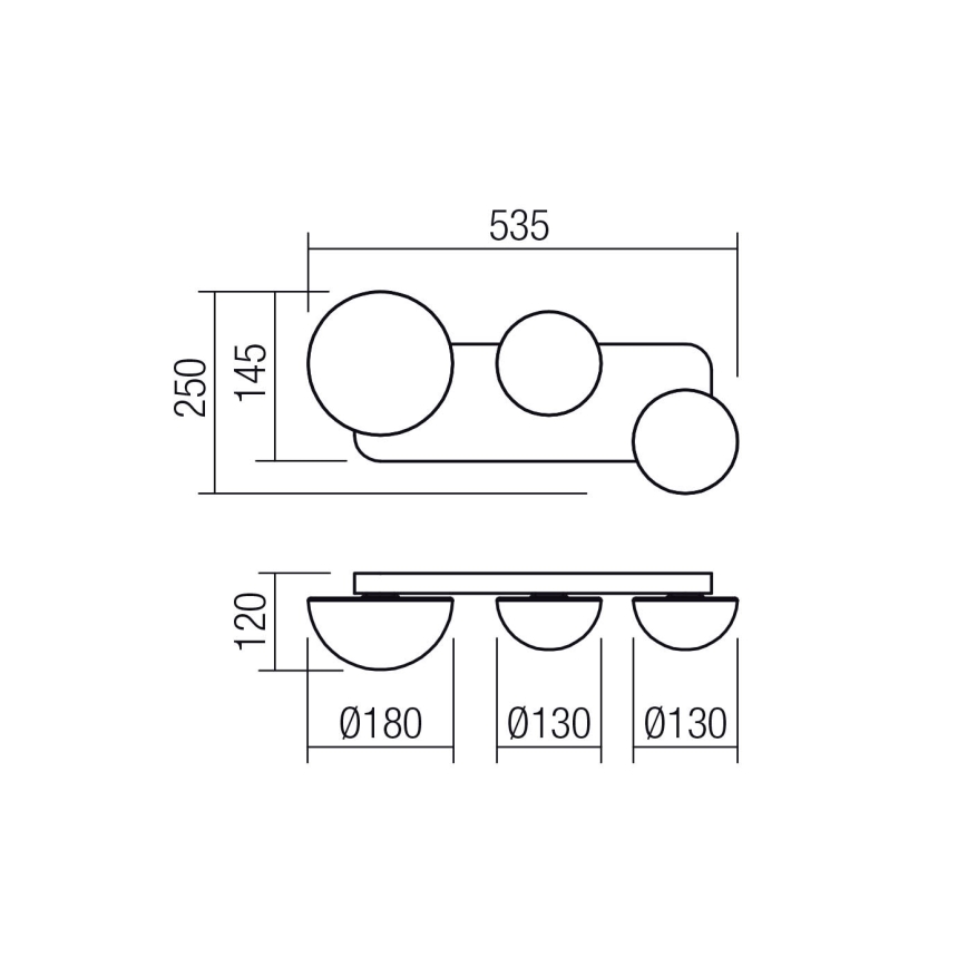 Redo 01-4329 - LED-seinävalaisin LUMIEN 3xLED/18W/230V 2700/3000K CRI 90 valkoinen/kultainen
