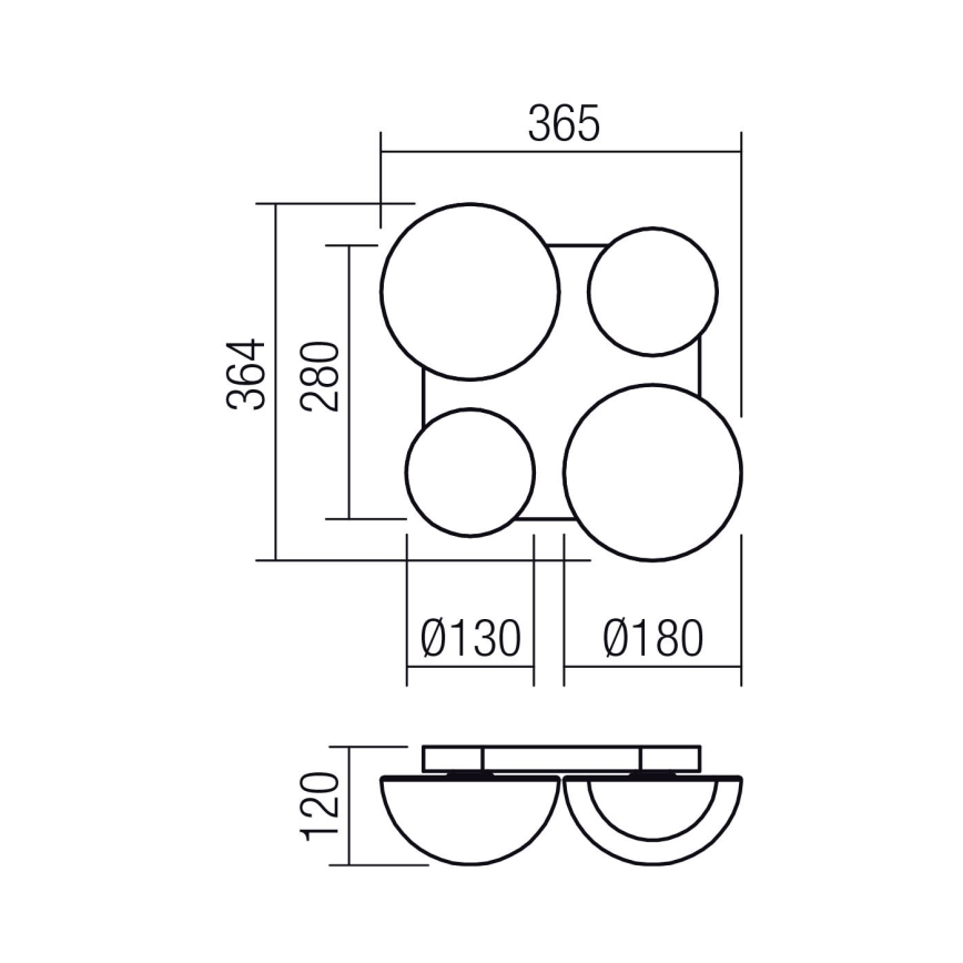 Redo 01-4332 - LED-kattovalaisin LUMIEN 4xLED/26W/230V 2700/3000K CRI 90 valkoinen/kultainen