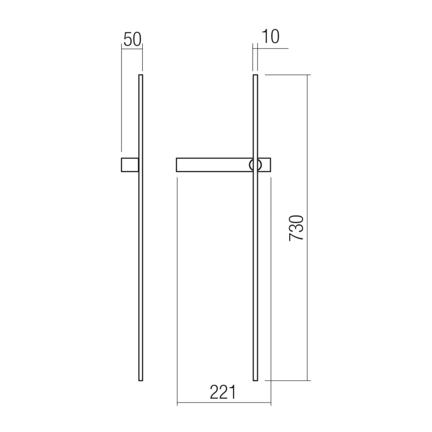 Redo 01-4672 - LED-seinävalaisin TANGENT LED/6W/230V 2700/2850/3000K 73 cm CRI 90 kultainen