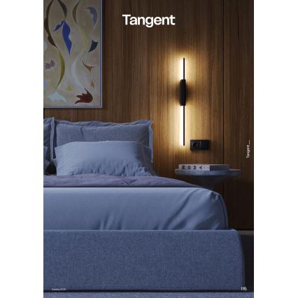 Redo 01-4673 - LED-seinävalaisin TANGENT LED/6W/230V 2700/2850/3000K 73 cm CRI 90 musta