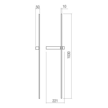 Redo 01-4674 - TANGENT LED-seinävalaisin LED/9W/230V 2700/2850/3000K 73 cm CRI 90 kultainen