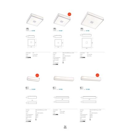 Redo 01-704 - Kylpyhuoneen kattovalaisin EGO 1xE27/52W/230V 18x18 cm IP44
