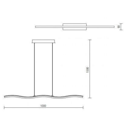 Redo 01-893 - LED-riippuvalaisin vaijerilla PULSE LED/23,1W/230V mattakromi