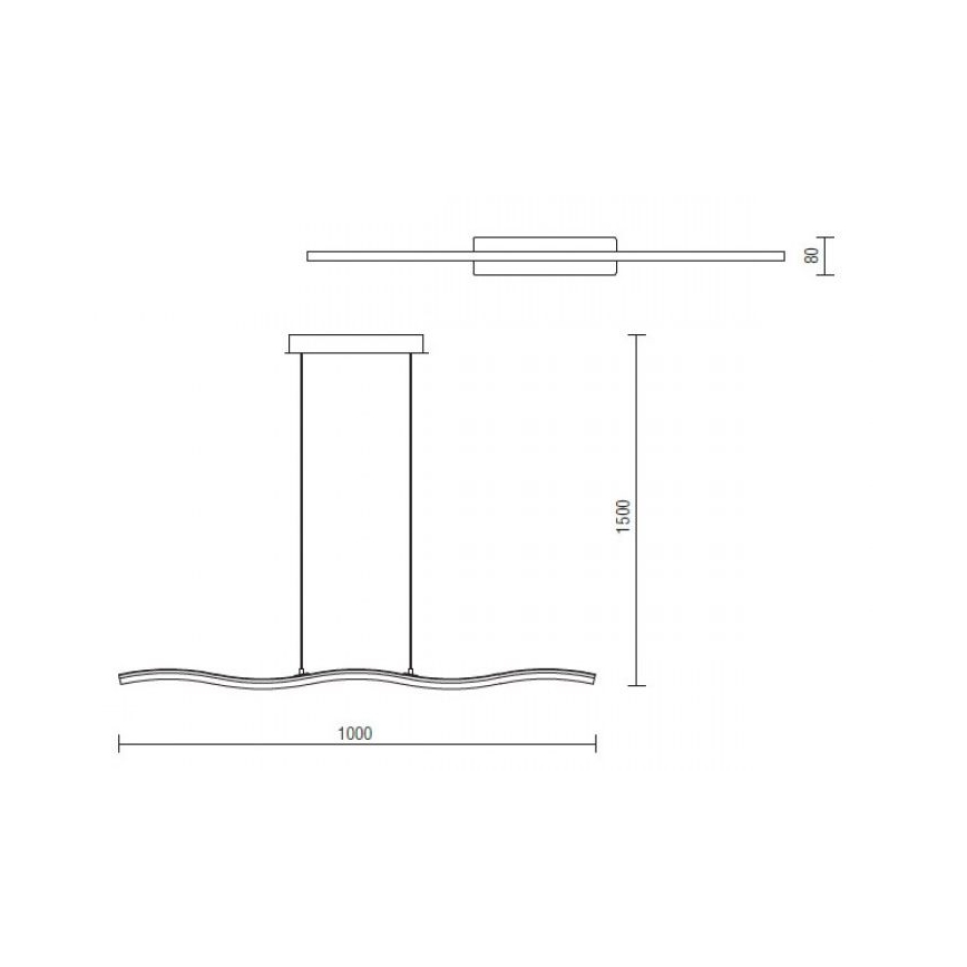Redo 01-893 - LED-riippuvalaisin vaijerilla PULSE LED/23,1W/230V mattakromi