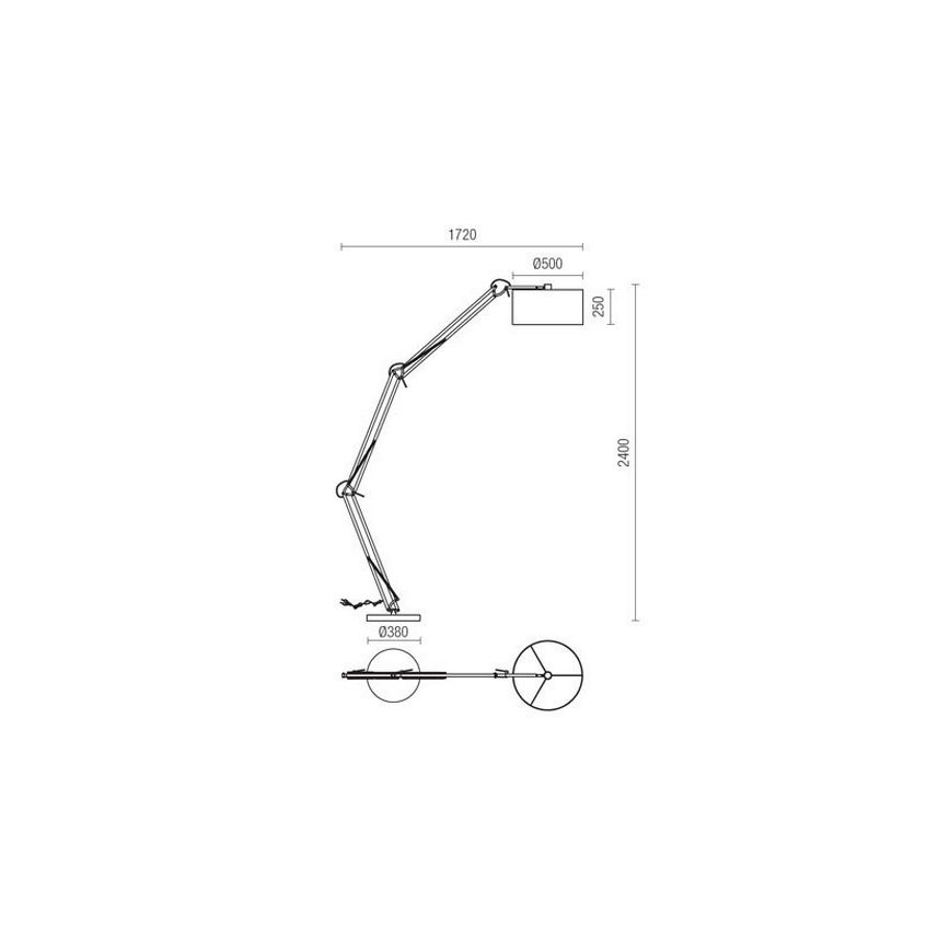 Redo 02-385 - Lattialamppu AZAR 1xE27/42W/230V valkoinen/kromi