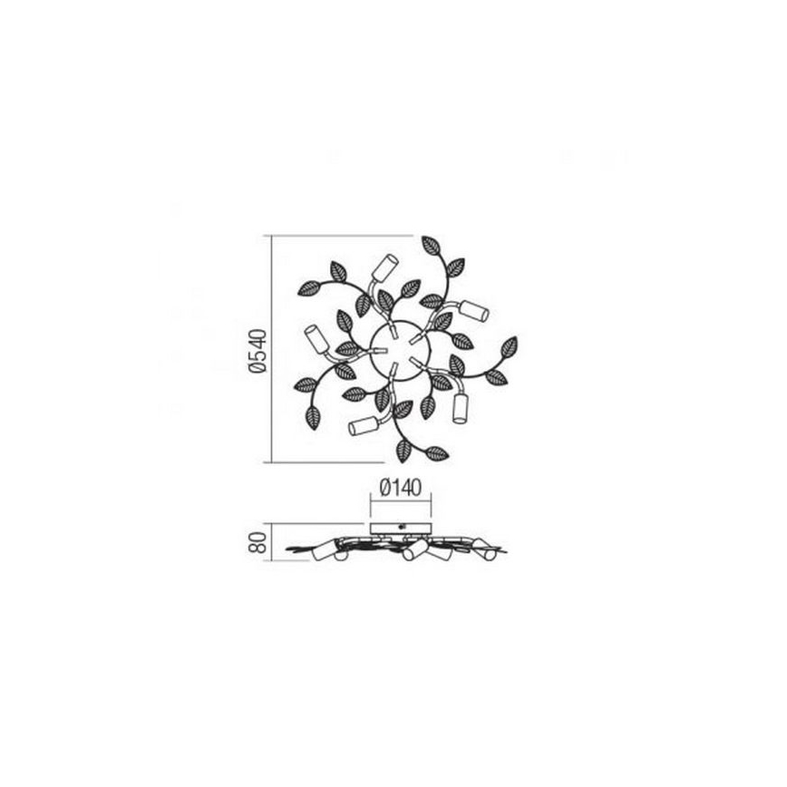 Redo 02-980 - Kiinteä kattokruunu TIARA 5xE14/28W/230V