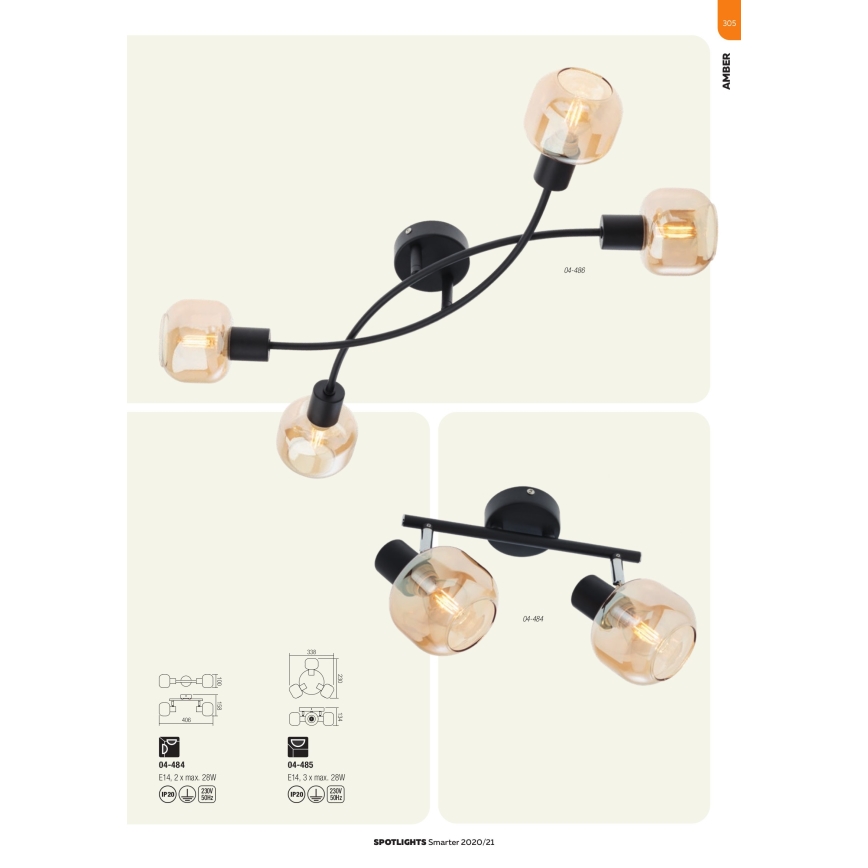 Redo 04-486 - Kohdevalo AMBER 4xE14/28W/230V