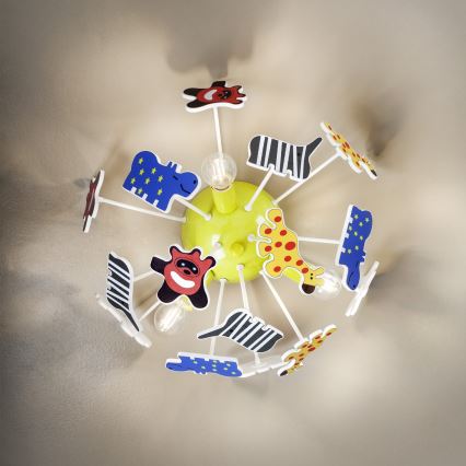 Redo 04-514 - Lastenhuoneen kattovalaisin SAFARI 3xE14/28W/230V Ø 41 cm monivärinen