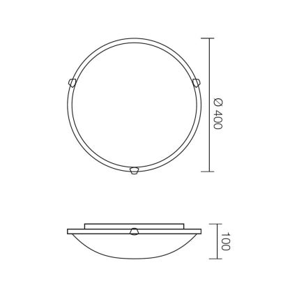 Redo 05-391 - Kattovalaisin VIRGINIA 2xE27/42W/230V, halkaisija 40 cm, kerma