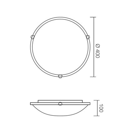 Redo 05-393 - Kattovalaisin VIRGINIA 2xE27/42W/230V, halkaisija 40 cm, harmaa