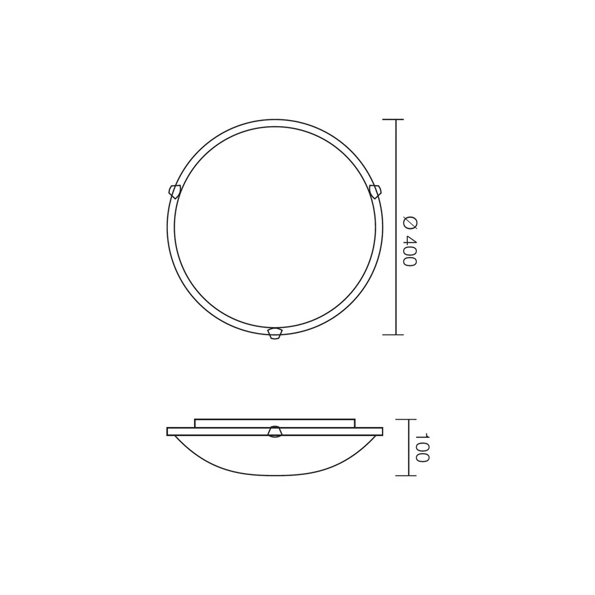 Redo 05-393 - Kattovalaisin VIRGINIA 2xE27/42W/230V, halkaisija 40 cm, harmaa