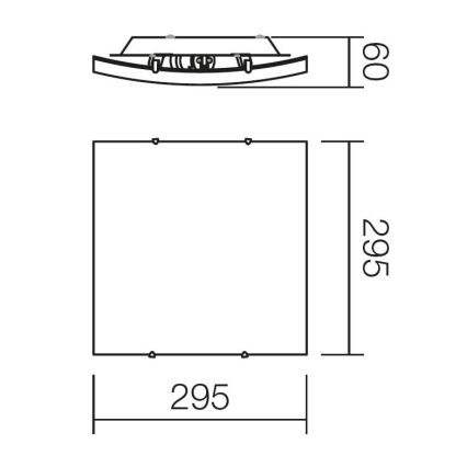 Redo 05-812 - Kattovalaisin SHAKE 1xE27/42W/230V 29,5x29,5 cm valkoinen