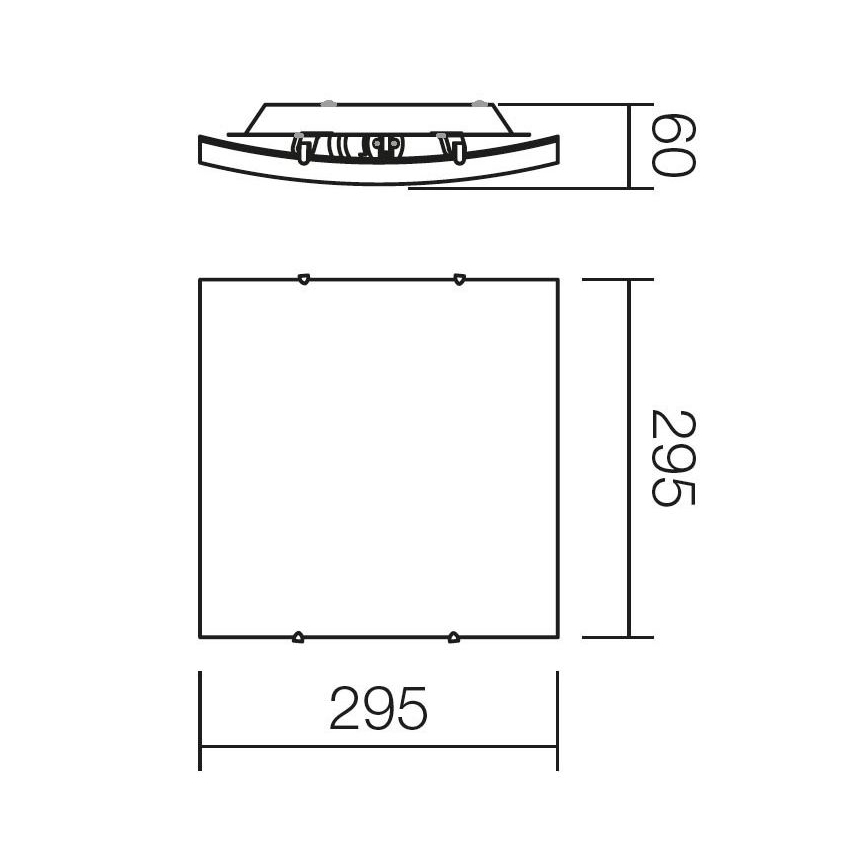 Redo 05-812 - Kattovalaisin SHAKE 1xE27/42W/230V 29,5x29,5 cm valkoinen