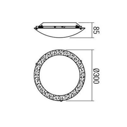 Redo 05-865 - LED-kattovalaisin ARTEMIS LED/12W/230V halkaisija 30 cm hopea