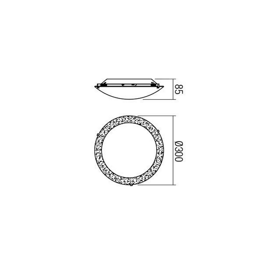 Redo 05-865 - LED-kattovalaisin ARTEMIS LED/12W/230V halkaisija 30 cm hopea