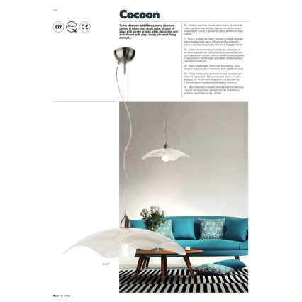 Redo 05-877 - COCOON-riippuvalaisin johdolla 1xE27/42W/230V kermanvärinen