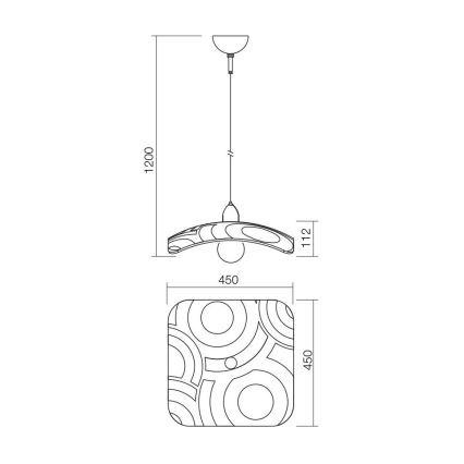 Redo 05-877 - COCOON-riippuvalaisin johdolla 1xE27/42W/230V kermanvärinen