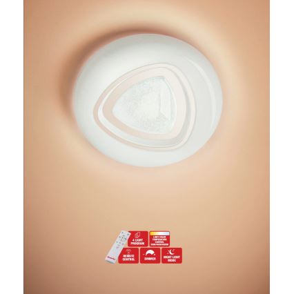 Redo 05-919 - LED himmennettävä kattovalaisin GALAX LED/48W/230V 3000-6500K Wi-Fi Tuya halkaisija 48 cm valkoinen + kaukosäädin