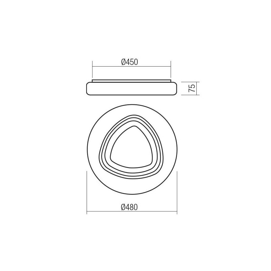 Redo 05-919 - LED himmennettävä kattovalaisin GALAX LED/48W/230V 3000-6500K Wi-Fi Tuya halkaisija 48 cm valkoinen + kaukosäädin