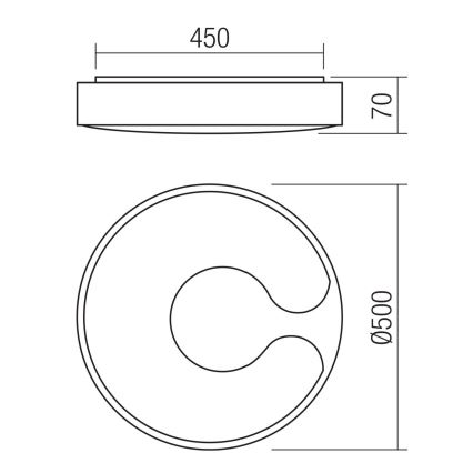 Redo 05-927 - LED RGBW himmennettävä kattovalaisin BIGSI LED/48W/230V 3000-6500K halkaisija 50 cm musta + kaukosäädin