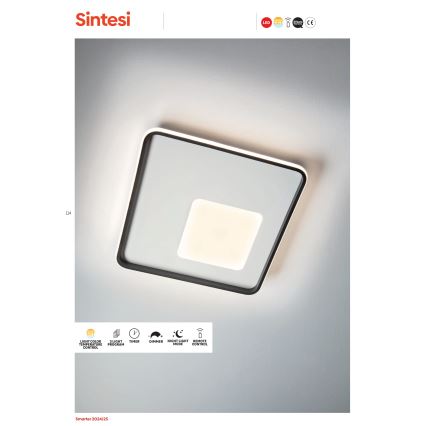 Redo 05-961 - Himmennettävä LED-kattovalaisin SINTESI LED/53W/230V 45x45 cm 3000-6000K + kauko-ohjaus