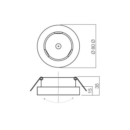Redo 70280 - Upotettava kattospotti MT 1xGU5,3/50W/12V hopea