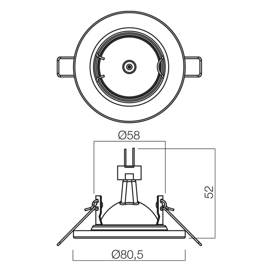 Redo 70309 - Upotettava valo MT 1xGU5,3/50W/12V mattakromi