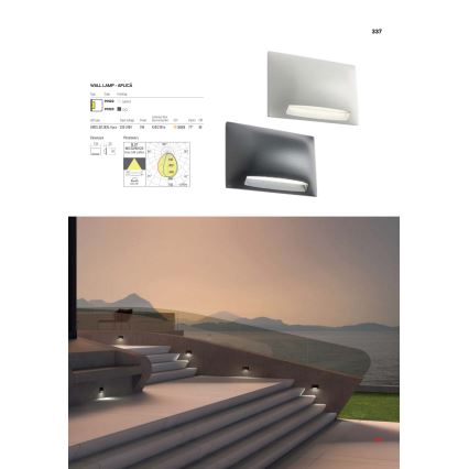 Redo 90009 - LED-ulko-opastevalaisin TAMPA LED/11W/230V IP54 valkoinen