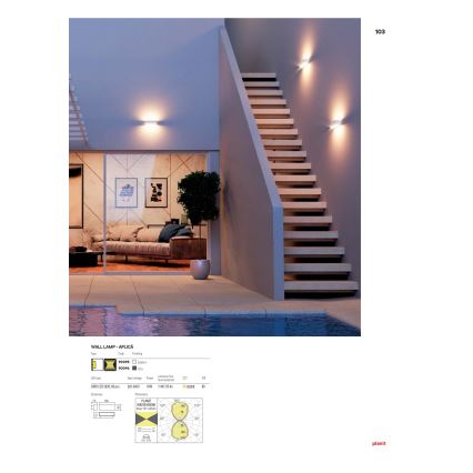 Redo 90095 - LED-ulko-seinävalaisin PLANIT LED/10W/230V 3000K IP54 valkoinen