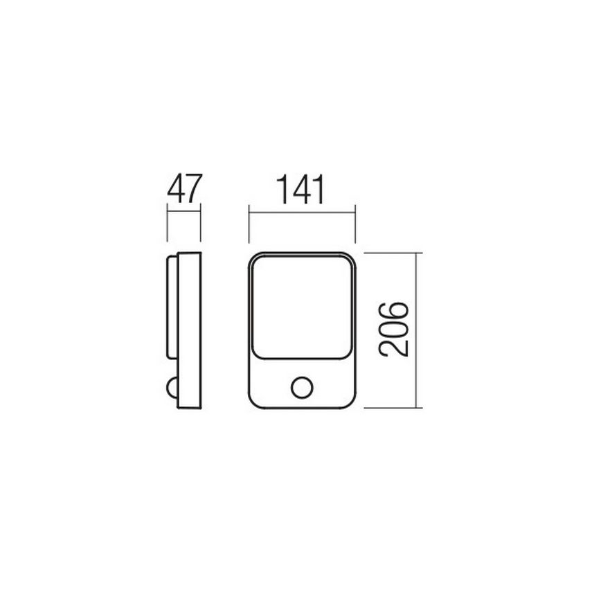 Redo 90133 - LED-ulkovalaisin seinälle, liiketunnistimella COLIN 1xLED/9W/230V IP54