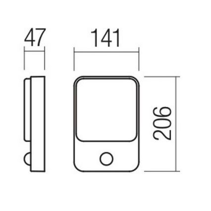 Redo 90133 - LED-ulkoseinävalaisin liike- ja hämärätunnistimella COLIN LED/9W/230V 3000K IP54 antrasiitti