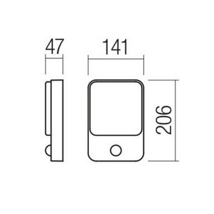 Redo 90134 - LED-seinävalaisin ulkokäyttöön liike- ja hämäräanturilla COLIN LED/9W/230V 4000K IP54 antrasiitti