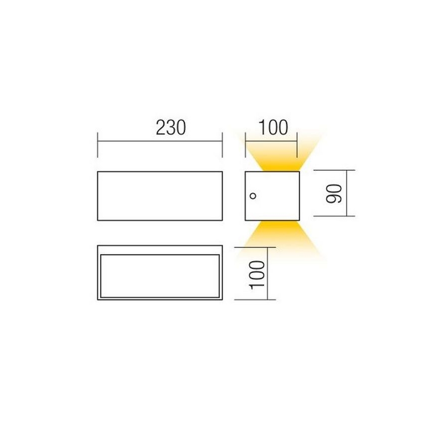 Redo 90154 - LED-ulkoseinävalaisin LAMPRIS 1xLED/12W/230V IP65