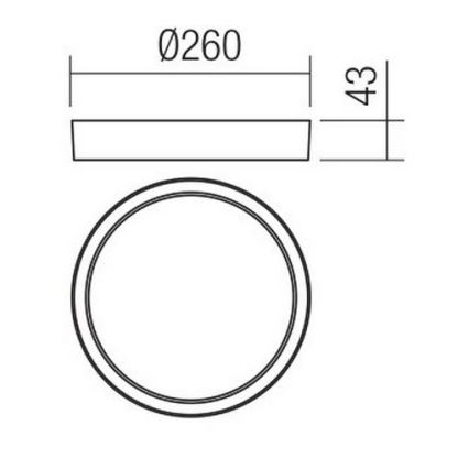 Redo 90155 - LED-ulkokattovalaisin PONZA LED/16W/230V halkaisija 26 cm IP65