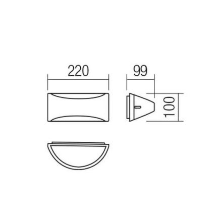 Redo 90191 - LED-ulkoseinävalaisin SCUDO LED/10W/230V 3000K IP54 antrasiitti