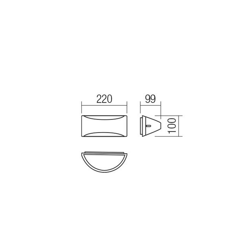 Redo 90191 - LED-ulkoseinävalaisin SCUDO LED/10W/230V 3000K IP54 antrasiitti