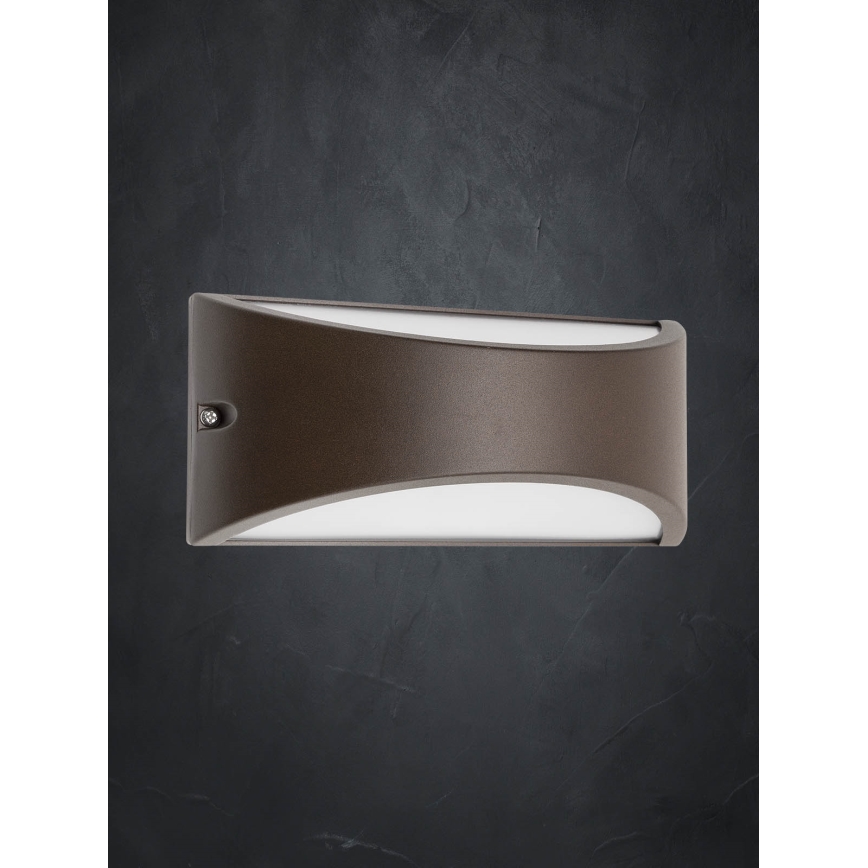 Redo 90192 - LED-ulkoseinävalaisin SCUDO LED/10W/230V 3000K IP54 ruskea