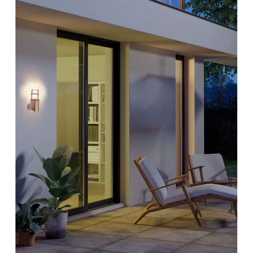 Redo 90197 - Ulkoseinävalaisin TRITON 1xE27/28W/230V IP54 kupari