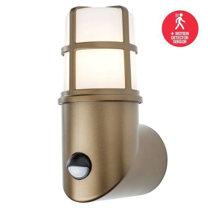 Redo 90199 - Ulkovalo anturilla TRITON 1xE27/28W/230V IP54 messinki