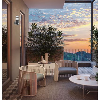 Redo 90201 - Ulkovalo anturilla TRITON 1xE27/28W/230V IP54 musta