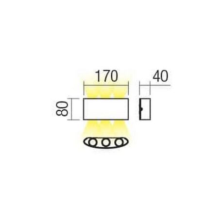 Redo 90226 - LED Ulkoseinävalaisin FABO LED/6W/230V 3000K IP54 harmaa