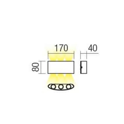 Redo 90227 - LED Ulkoseinävalaisin FABO LED/6W/230V 3000K IP54 ruskea