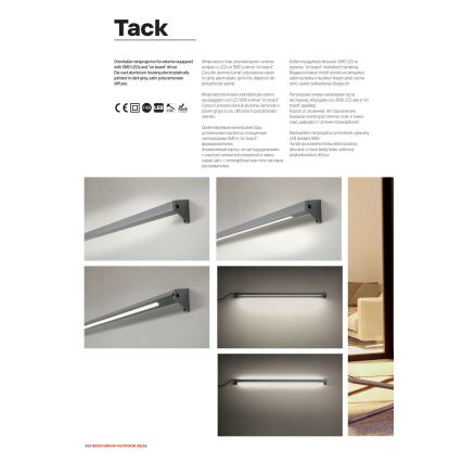 Redo 90242 - LED-ulkovalaisin TACK IP65 LED/15W/230V 3000K IP65 antrasiitti