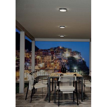 Redo 90286 - LED-ulkokattovalaisin ISOLA LED/24W/230V halkaisija 26 cm 3000/4000/6500K IP54 antrasiitti