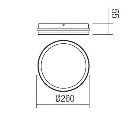 Redo 90286 - LED-ulkokattovalaisin ISOLA LED/24W/230V halkaisija 26 cm 3000/4000/6500K IP54 antrasiitti
