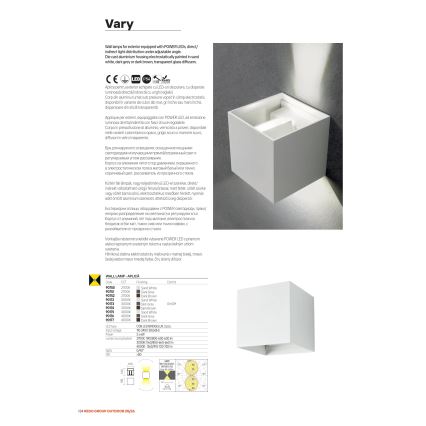Redo 90296 - VARY LED-ulkoseinävalaisin 2xLED/10W/230V 3000K IP54 antrasiitti