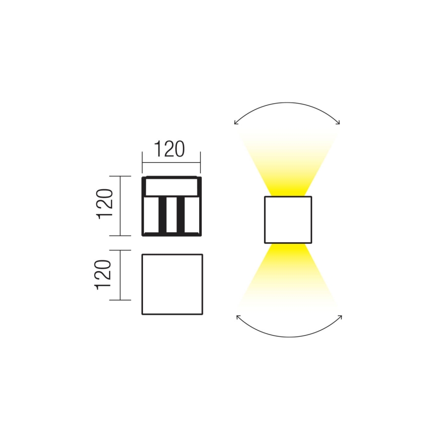 Redo 90296 - VARY LED-ulkoseinävalaisin 2xLED/10W/230V 3000K IP54 antrasiitti