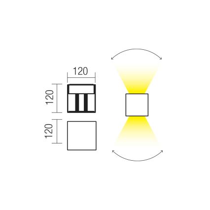 Redo 90298 - VARY LED-ulkoseinävalaisin 2xLED/10W/230V 3000K IP54 ruskea